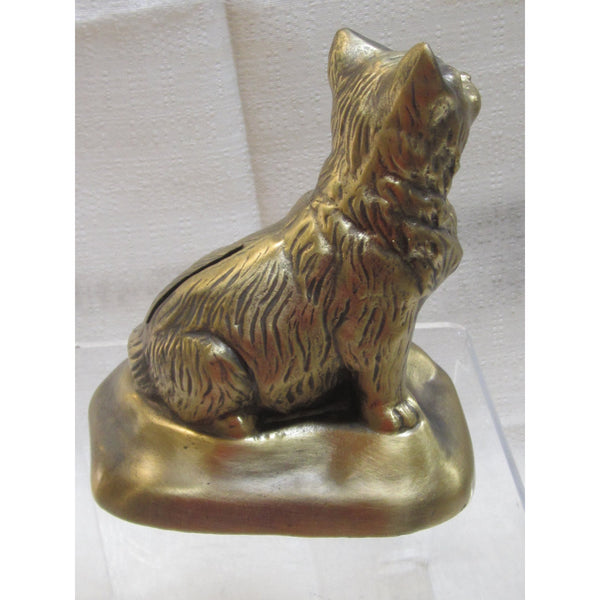 Cute Cat brass bookends or bank (pair)