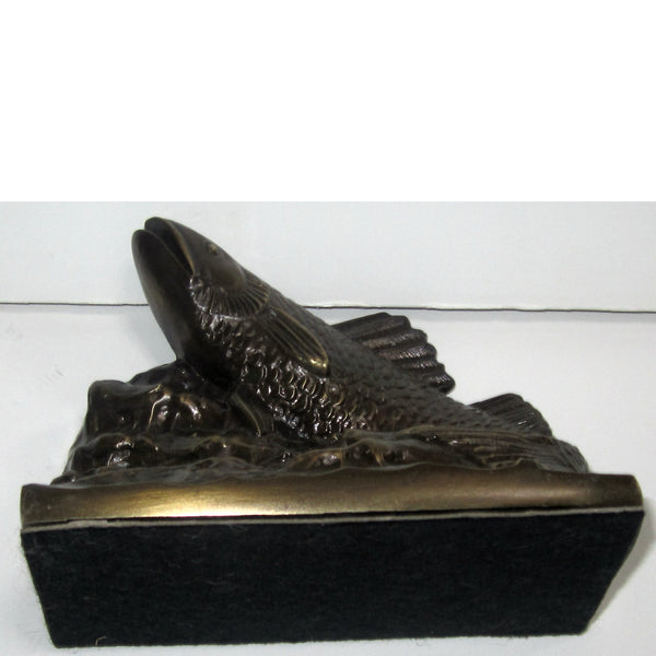 Koi bookends in brass, great detail! (pair)