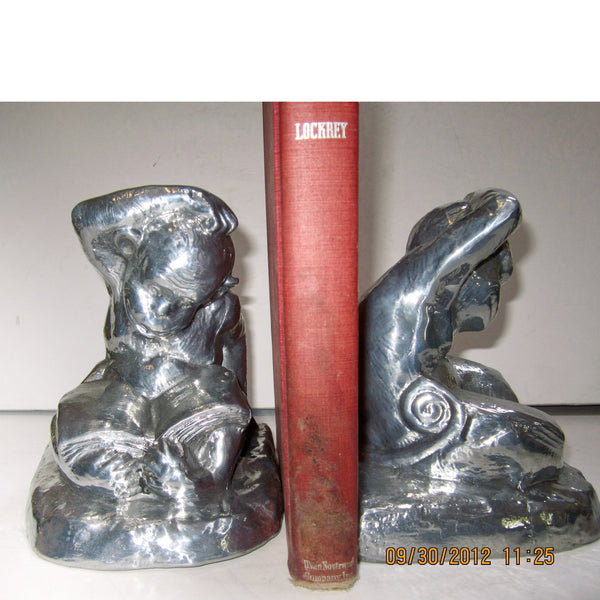 Puzzled Chimpanzee aluminum bookends (pair)