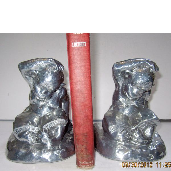 Puzzled Chimpanzee aluminum bookends (pair)