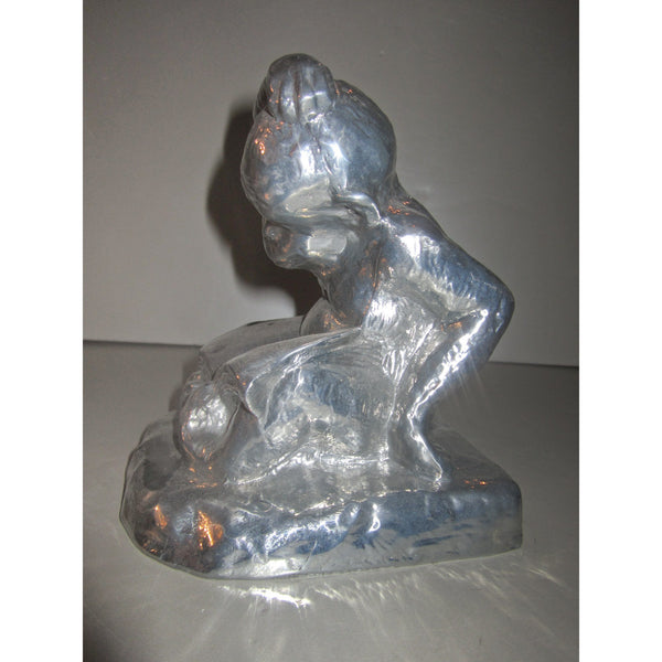 Puzzled Chimpanzee aluminum bookends (pair)