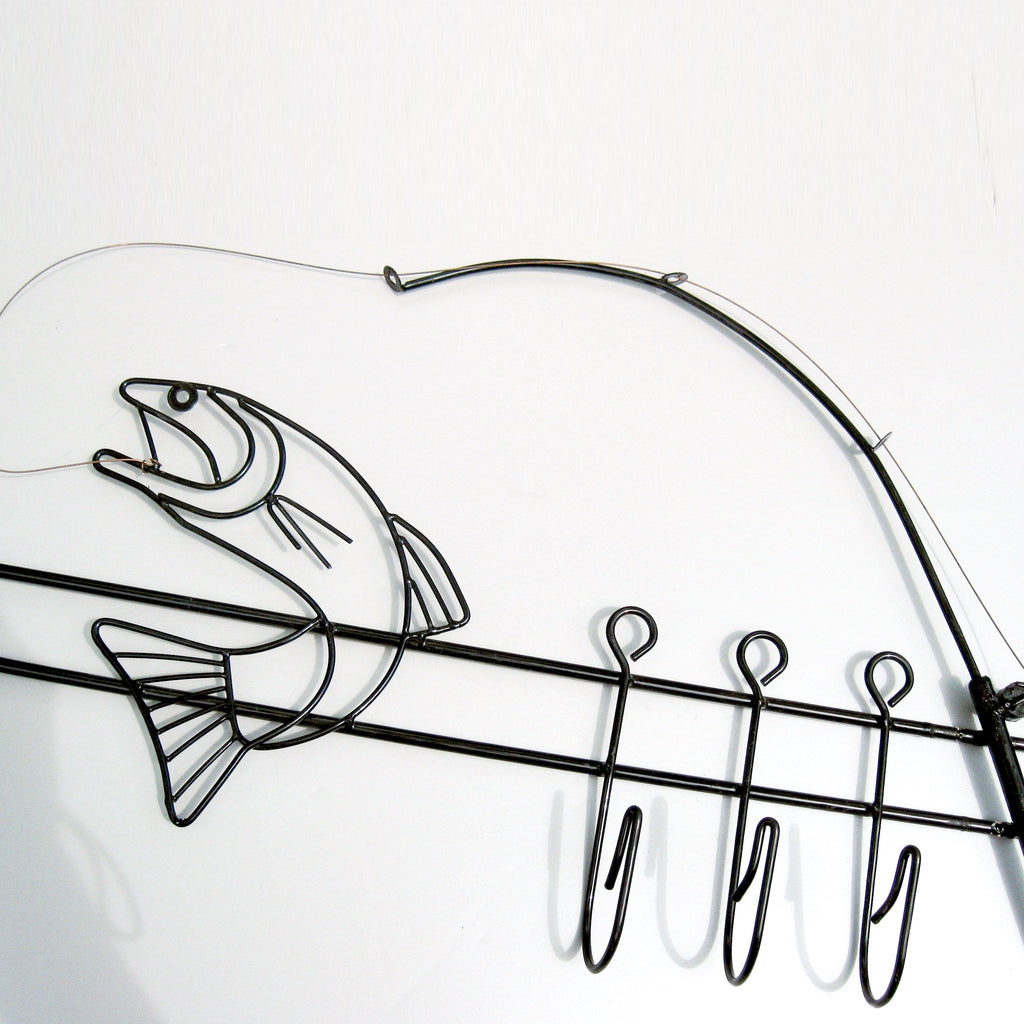 1970s Eames-style Trout Fishing Wall Rack