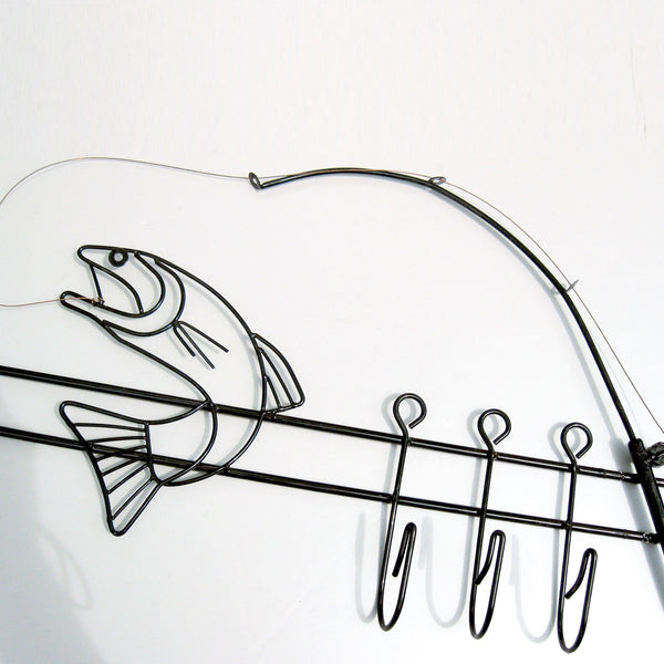 1970s Eames-style Trout Fishing Wall Rack