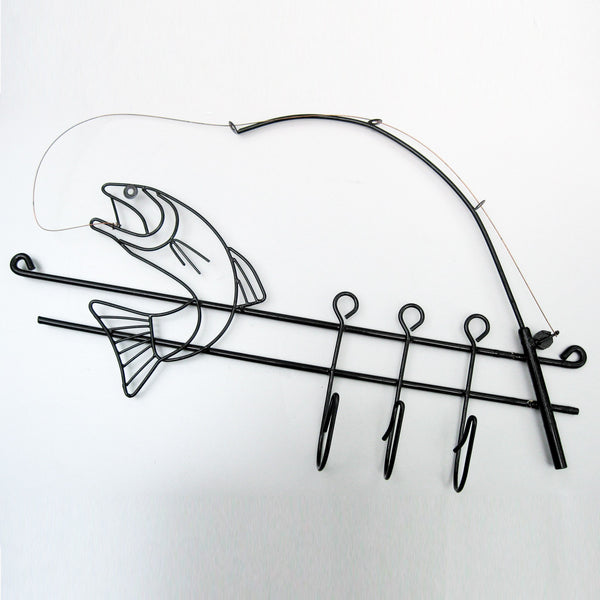 1970s Eames-style Trout Fishing Wall Rack