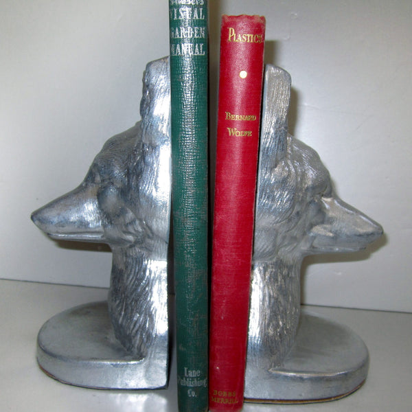 Vintage Fox aluminum bookends (pair)