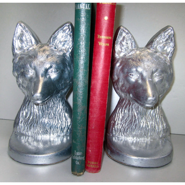 Vintage Fox aluminum bookends (pair)
