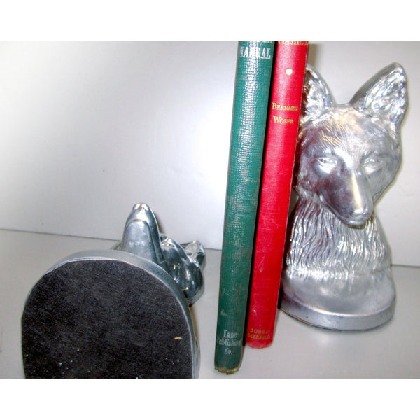 Vintage Fox aluminum bookends (pair)