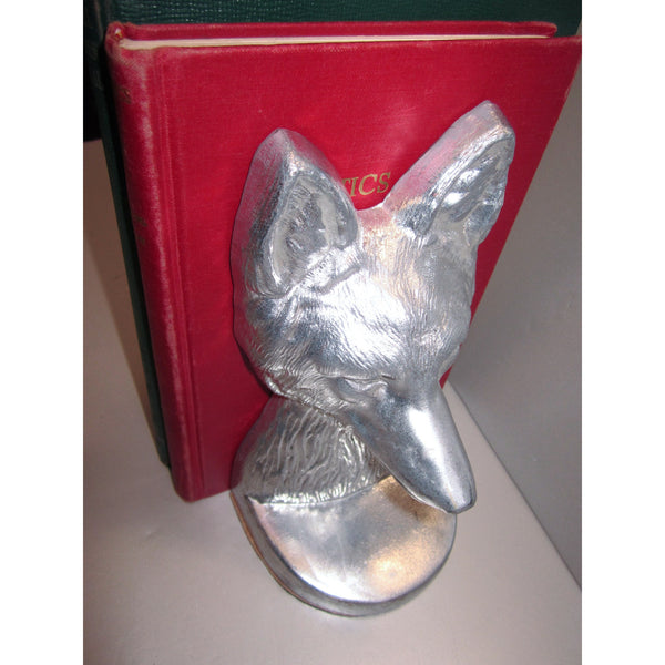 Vintage Fox aluminum bookends (pair)