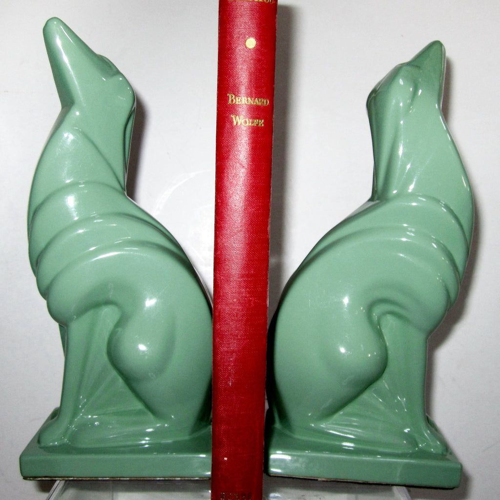 Frankart Greyhound Bookends, greenie (pair)