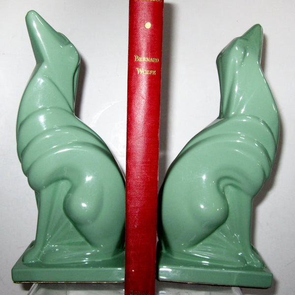 Frankart Greyhound Bookends, greenie (pair)