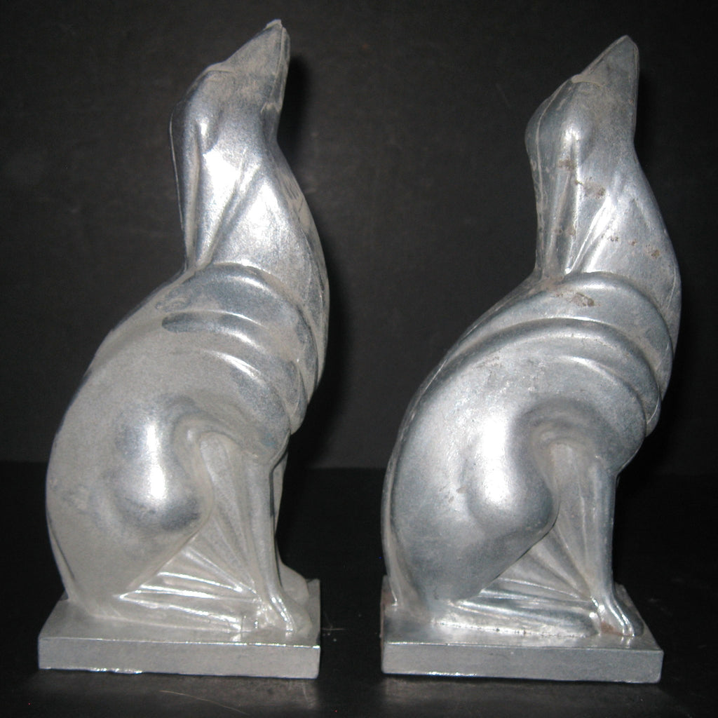 Frankart Greyhound Bookends in unfinished aluminum (pair)