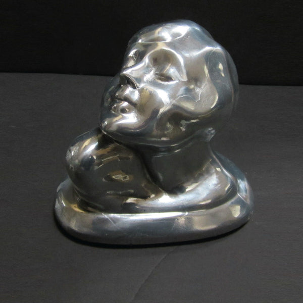 Frankart Art Deco Nymph Bust bookends, aluminum (pair)