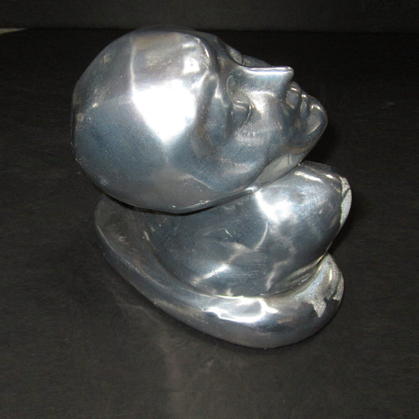 Frankart Art Deco Nymph Bust bookends, aluminum (pair)