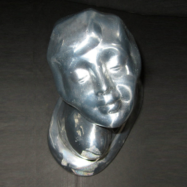 Frankart Art Deco Nymph Bust bookends, aluminum (pair)