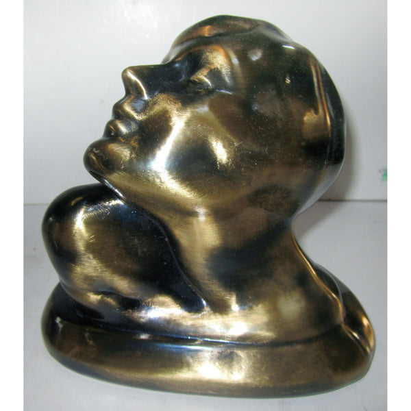 Frankart Art Deco Brass Nymph Bust bookends (pair)