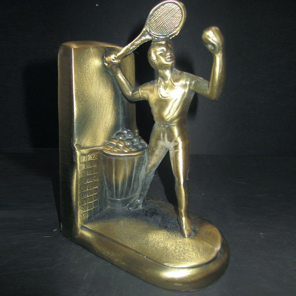 1950s Tennis Match brass bookends (pair)