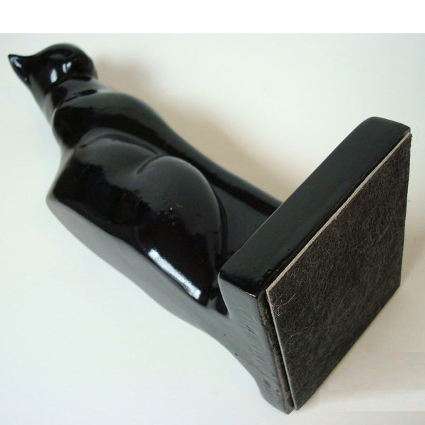 Frankart Art Deco Moderne sitting cat bookends, black (pair)