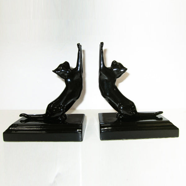 Frankart Moderne Stretching Cats  bookends, black  (pair)