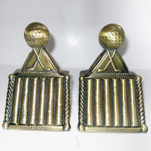 Golf Ball and Book brass bookends (pair)