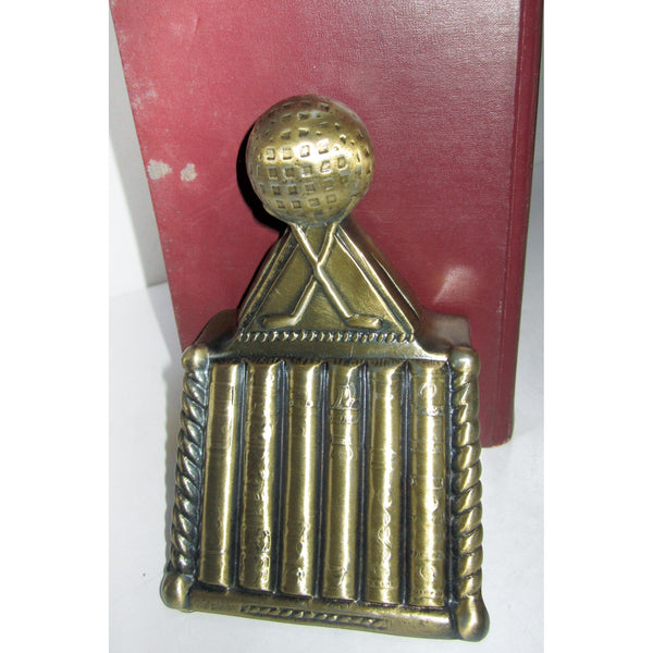 Golf Ball and Book brass bookends (pair)