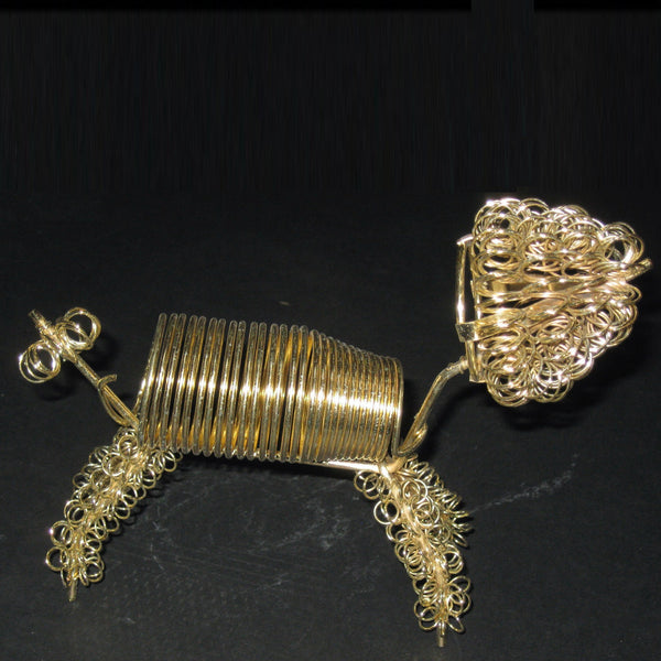 Eames-style Poodle Letter Sorter in bright brass