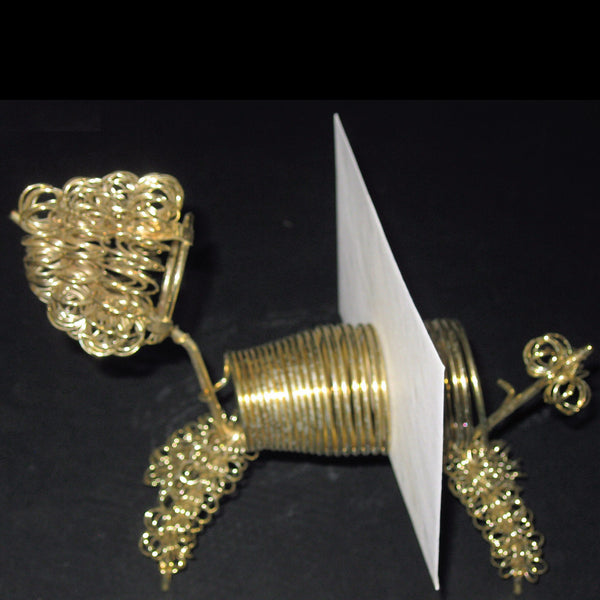 Eames-style Poodle Letter Sorter in bright brass