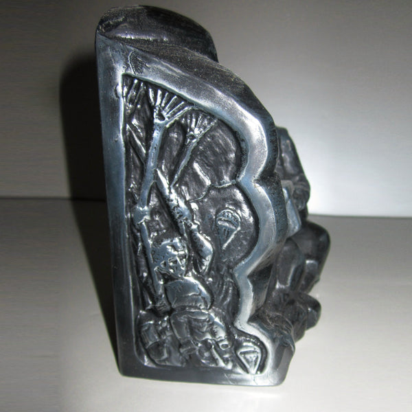WWII Airborne Paratroopers heavy aluminum bookends (pair)