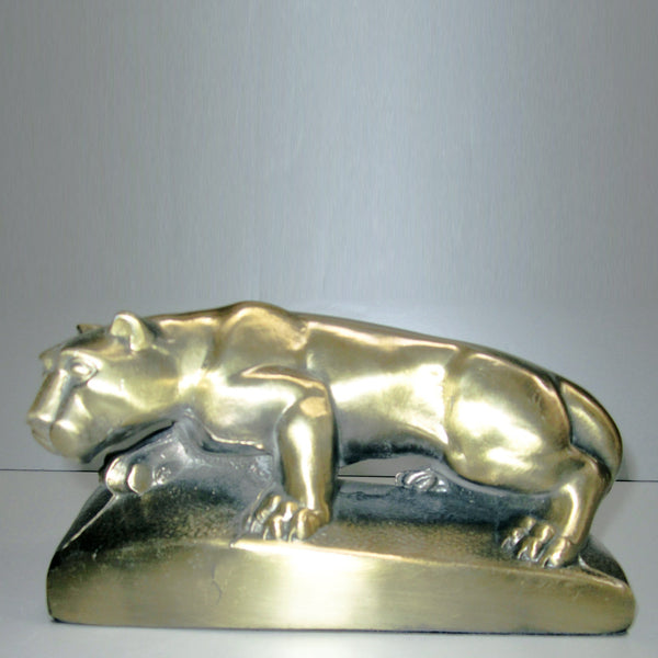 Art-Deco brass Panther bookends (pair)