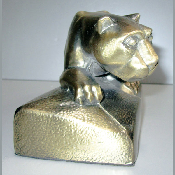 Art-Deco brass Panther bookends (pair)