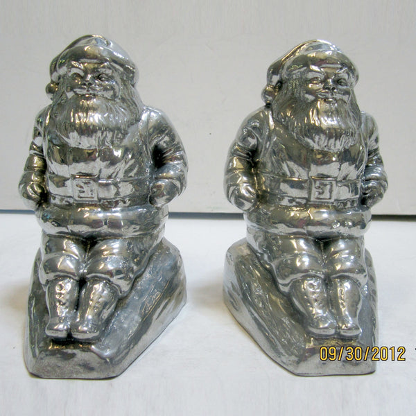 Santa Claus aluminum bookends (pair)