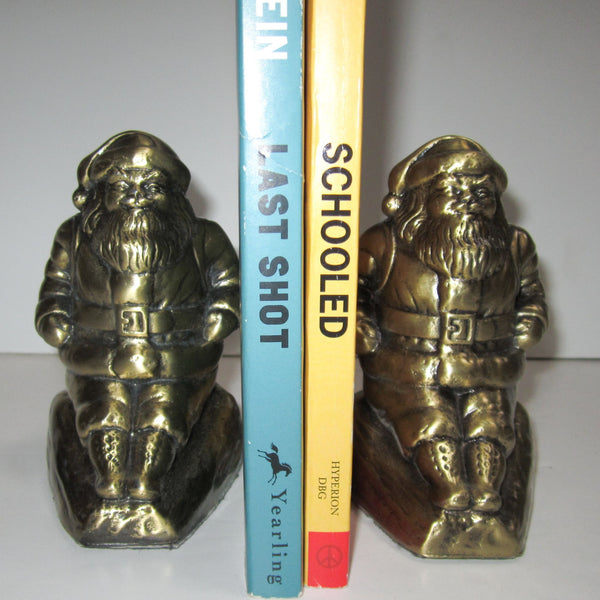 Santa Claus brass bookends (pair)