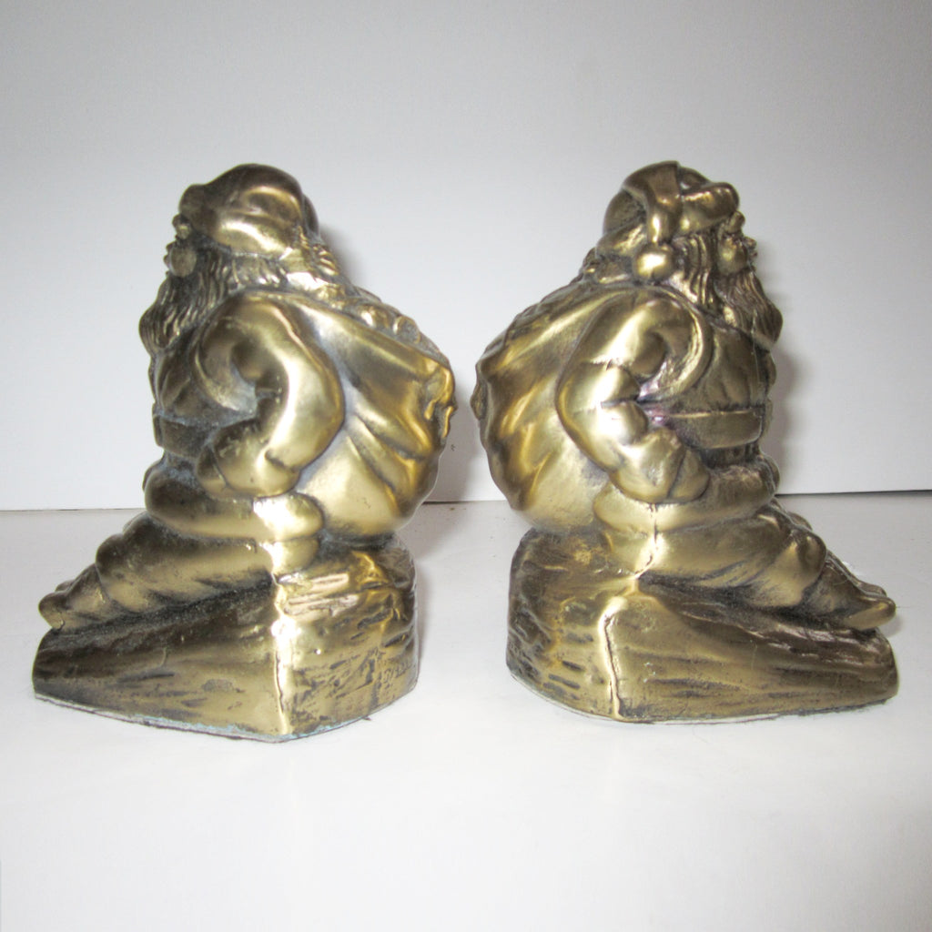 Santa Claus brass bookends (pair)