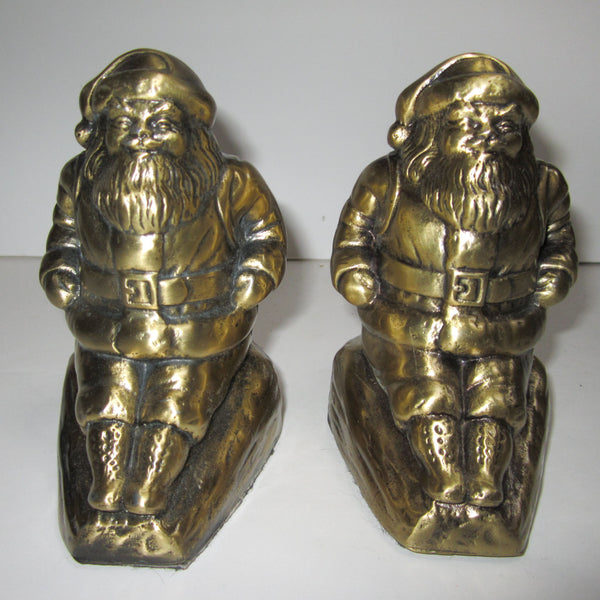 Santa Claus brass bookends (pair)