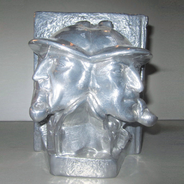 Sherlock Holmes Detective bookends, aluminum (pair)