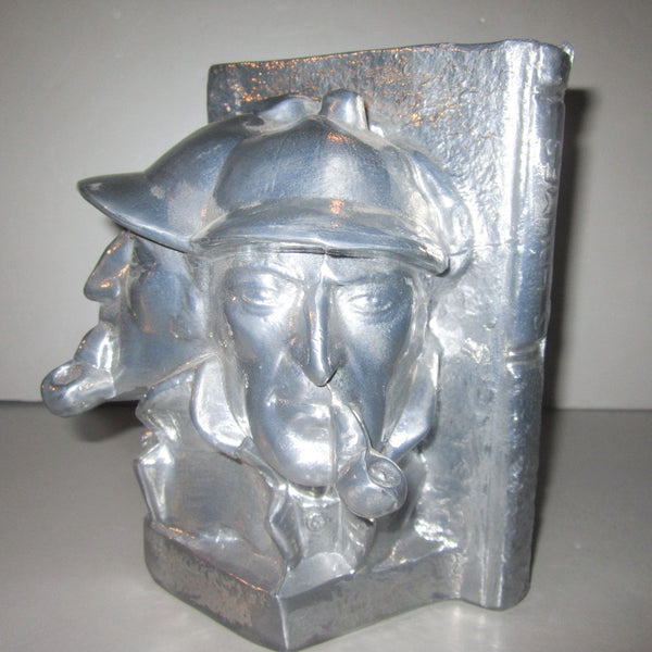 Sherlock Holmes Detective bookends, aluminum (pair)