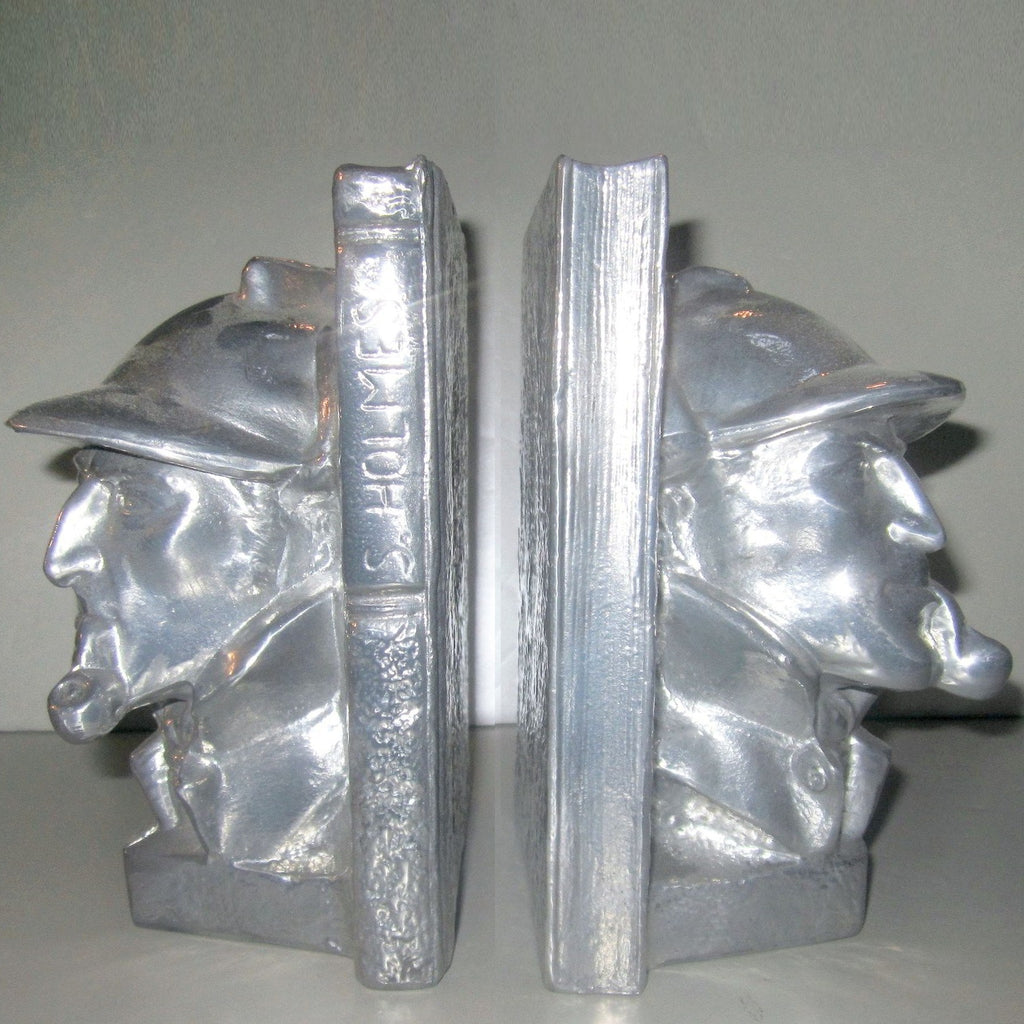 Sherlock Holmes Detective bookends, aluminum (pair)