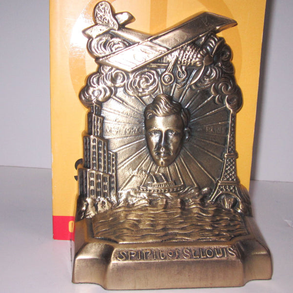 Lindbergh "Spirit of St Louis" brass bookend (pair)
