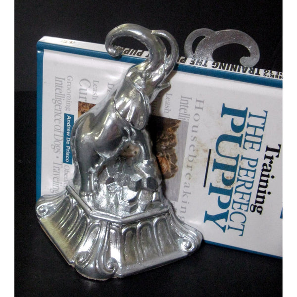 Elephants vintage aluminum bookends (pair)