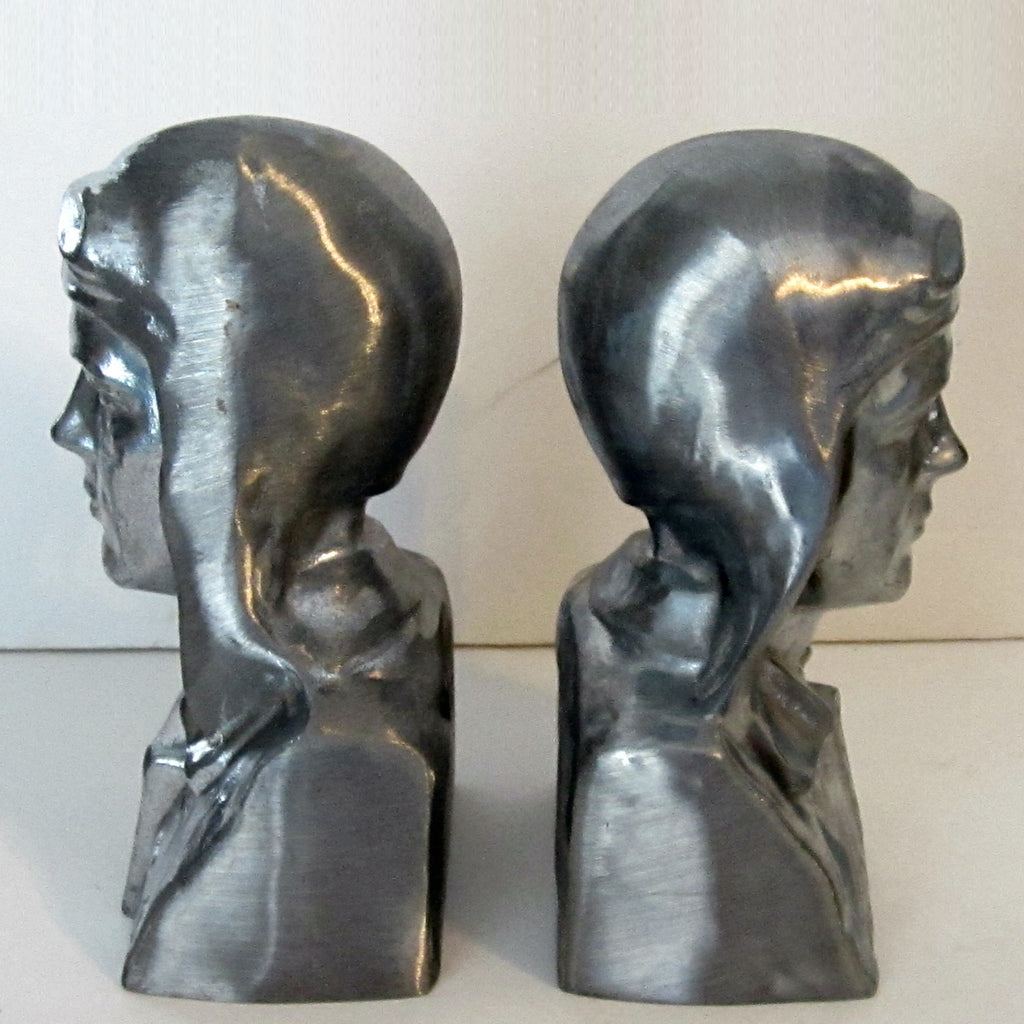 Barnstorming era Aviator aluminum bookends (pair)